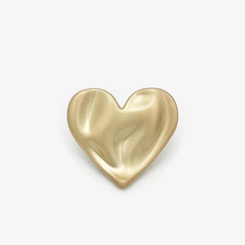 12Pcs/lot 15-23mm High end irregular heart-shaped metal button sweater suit coat decoration heart-shaped button