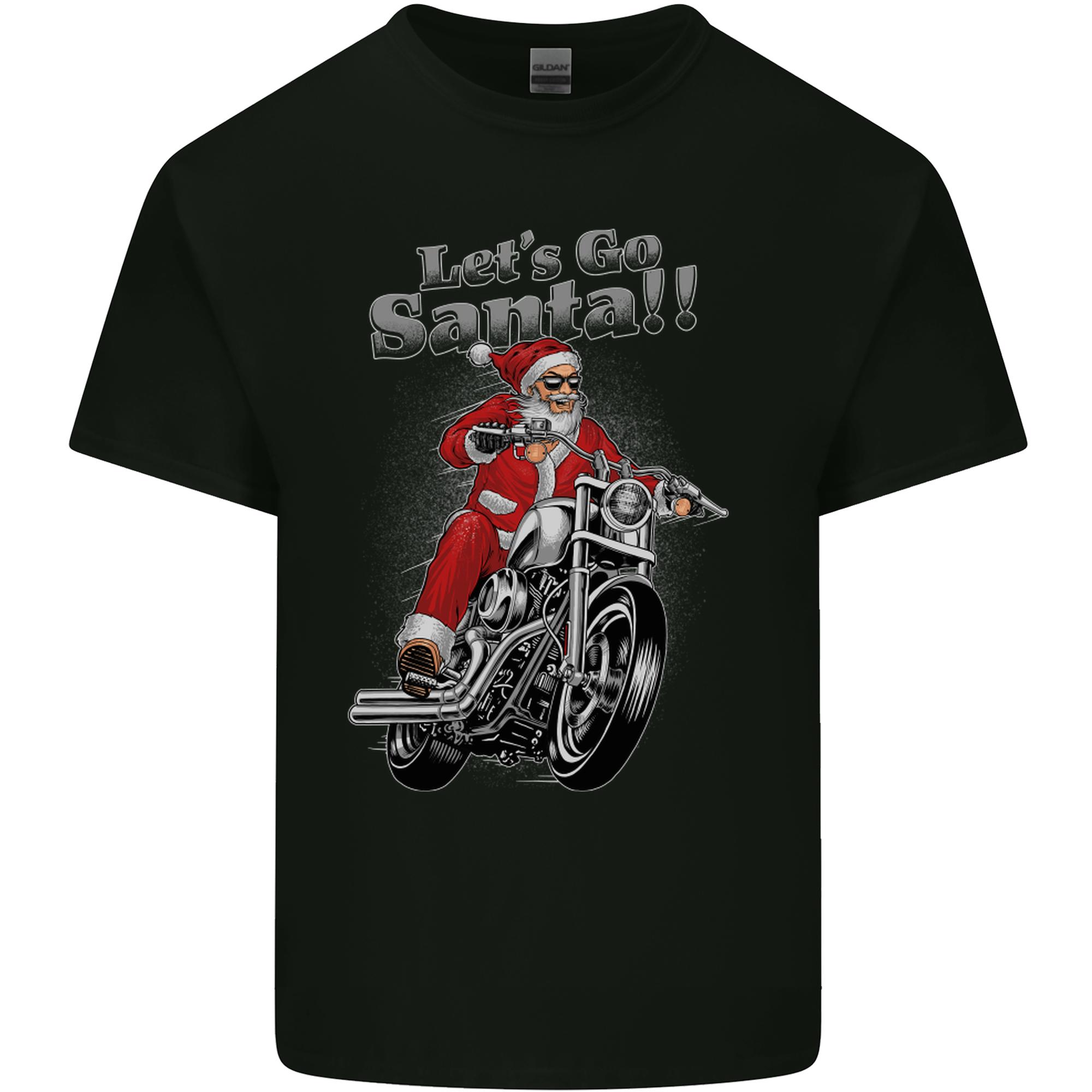 Lets Go Santa Motorbike Motorcycle Biker Unisexs Light Cotton TShirt S