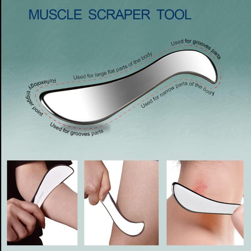 Stainless Steel Gua Sha Muscle Scraper Tool Myofascial Scraping Tools Lymphatic Drainage Massager Soft Tissue Massage Tool