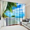2024 Nature Seaside Scenery 3D Landscape Modern Thin Cloud Window Curtains for Living Room Bedroom Decor 2 Pieces Free Shipping