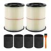SHGO-Replacement Filters 2 Pack 38754 For Craftsman CMXZVBE38754 Fits 5-20 Gallon Shop Vacuums Includes 4 Pack Foam Sleeves