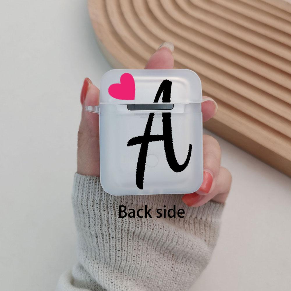 Initial Letter A Z Love Heart Earphone Case for Airpods 4th 3rd Pro 3 2 Cover for Airpod 2 3 1 Protective Accessorie Shell Funda