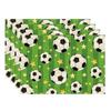 Soccer Grass Stars Theme Placemats Set of 4 Table Mats for Game Day Soccer Party Home Kitchen Dining Table Decorations 12x18 Inch