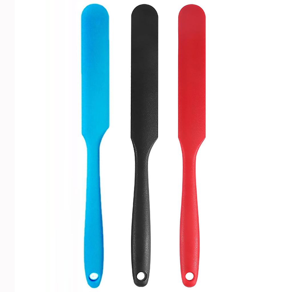 4 Pcs Silicone Jar Spatula Set - Long Handle Sourdough Scraper, Skinny Spatula for Jars, Bottles, and Containers, Non-Stick Heat Resistant Cake Cream
