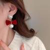 Autumn and Winter New Red Geometric Earrings Niche Personality High-end Earrings Fashion Versatile Design Earrings