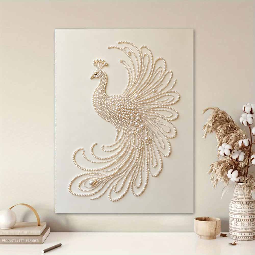 DIY Pearl Diamond Art Painting kits for Adult and Beginners, Elegant Peacock Sparkling Painting Craft Home Wall Decor handmade Gift