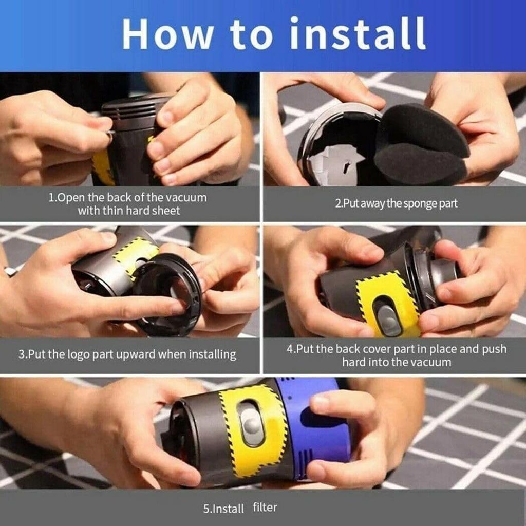 Motor-Rückabdeckung Ersatz für Dyson V7 V8 Hinterer HEPA-Filteradapter Motor-Rückabdeckung Staubsauger Ersatzteile