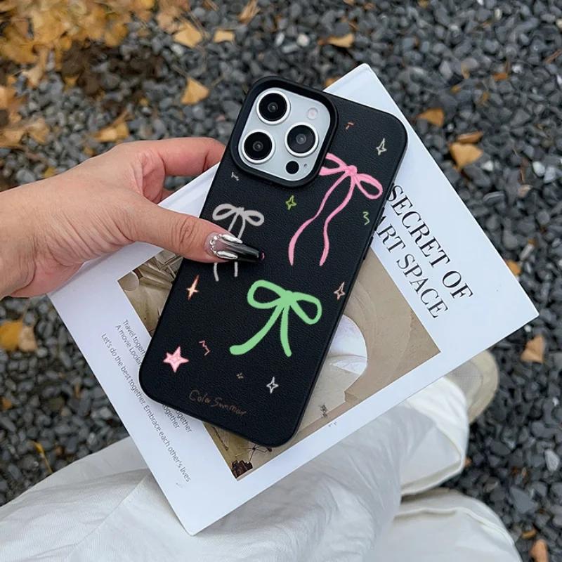 Bow Lichee Pattern Case For VIVO Y28S Y29S Y29 Y39 Y36 Y28 Y19S Y04 V50 V40 Lite V30 V25 Pro V30E Y03 Y16 Y22S Y02 Y35 Y27 V29