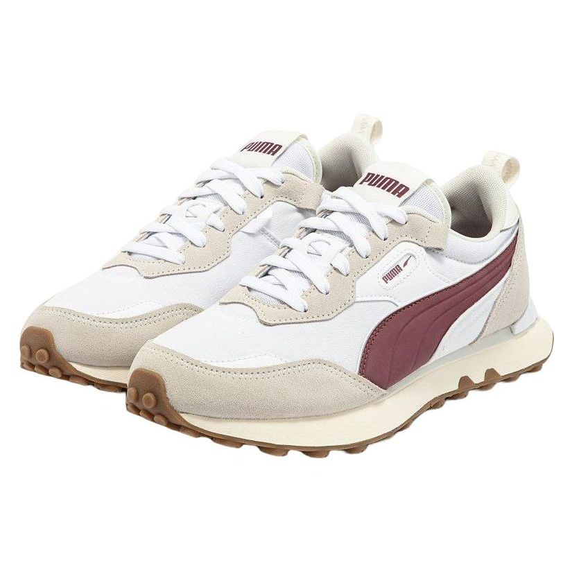 Puma Rider Fv Pop Fs Pânză Sport Confortabil Durabil Top Jos Stil de Viață Pantofi Casual Unisex Pantofi Casual Alb Bej Roșu 391925-02