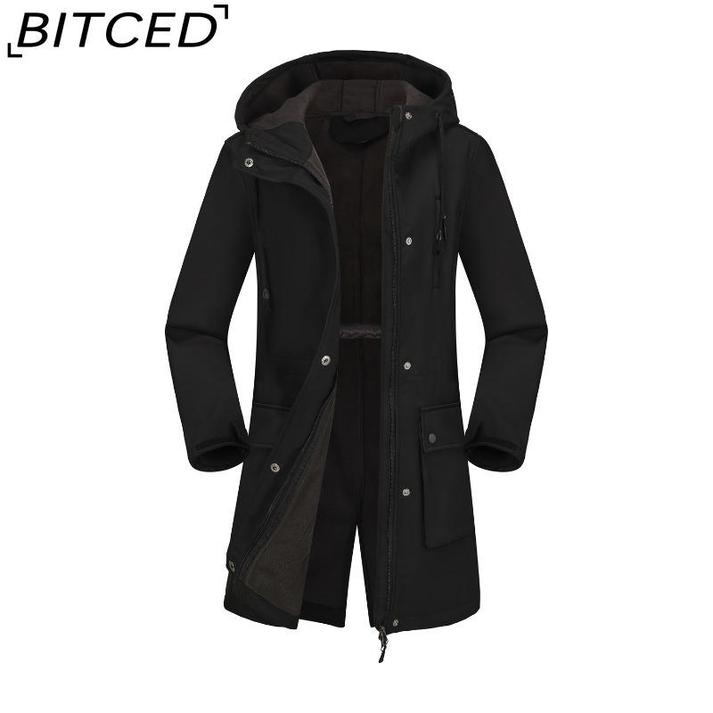 BITCED Autumn/Winter Jacket Women's Waterproof Hooded Raincoat Trench Coat