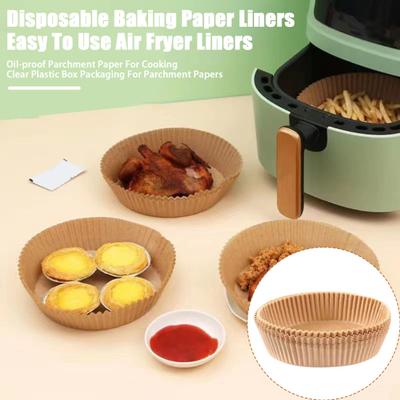 100Pcs Disposable Baking Paper Non-Stick Mat for Air Fryer Square Round Parchment Liners