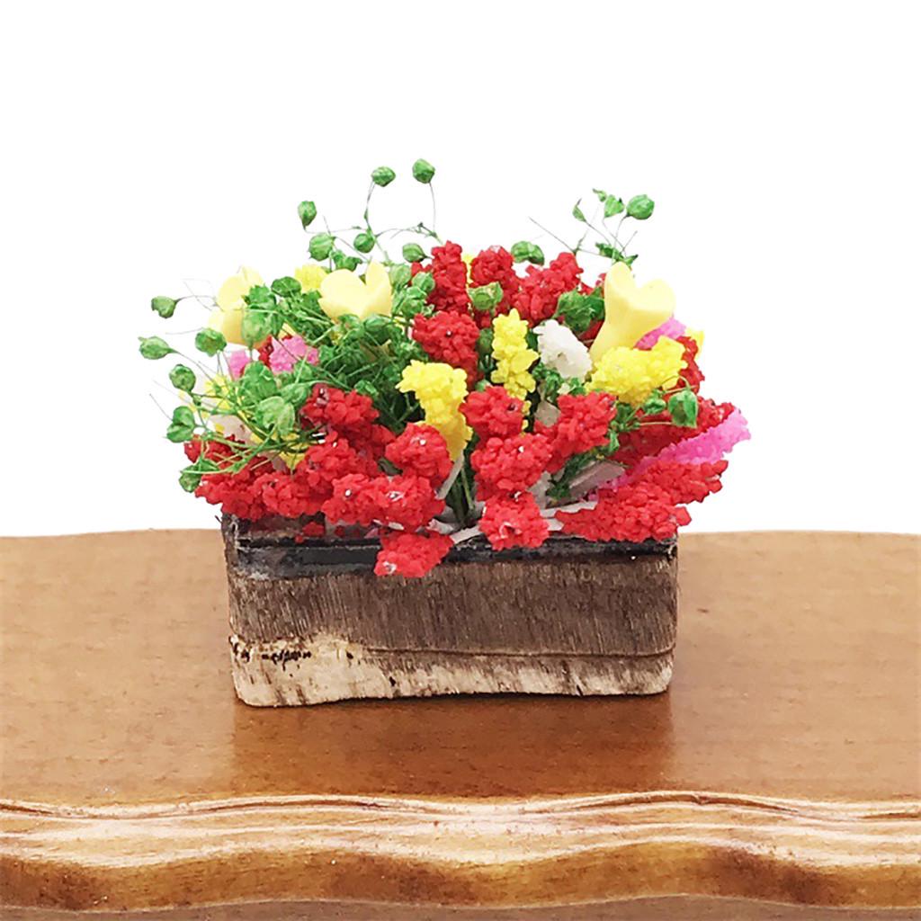 Artificial 1/12 Dollhouse Flower Miniature Exquisite Green Plant Ornament Decor