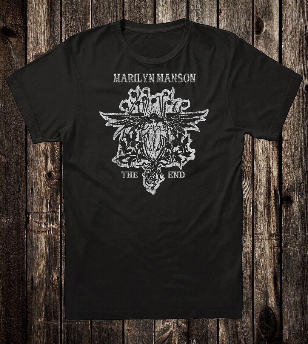 Retro Tee T Shirt 100% Cotton 90 s Music Goth Rock Marilyn Manson The End S разноцветный