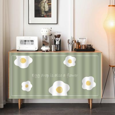 Floral Printed Cabinet Curtain Kitchen Cabinet Curtain Self-Adhesive Half-Curtains Dustproof Bookcases Cupboard Short Curtains