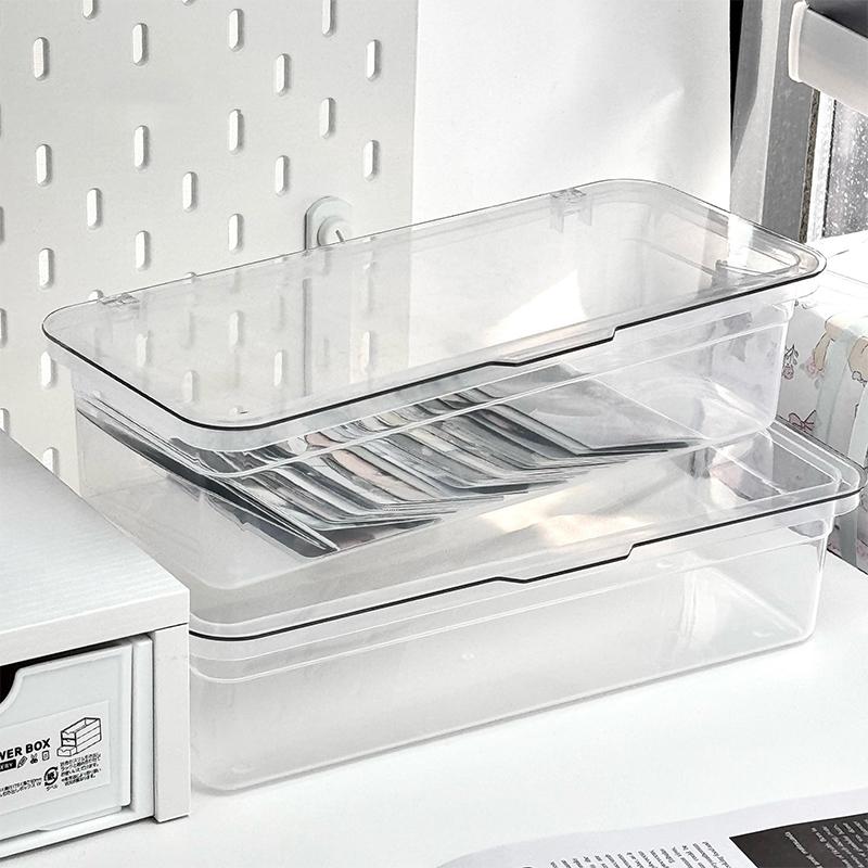 Idol Photo Storage Case Transparent Plastic Box Kpop Photocards Collection Organizer Jewelry Storage Supplies Desk Organizer Box