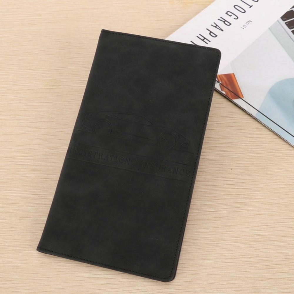 Neat Stitched Car Document Organizer PU Leather Glove Box Storage Case  Car Interior Use чёрный