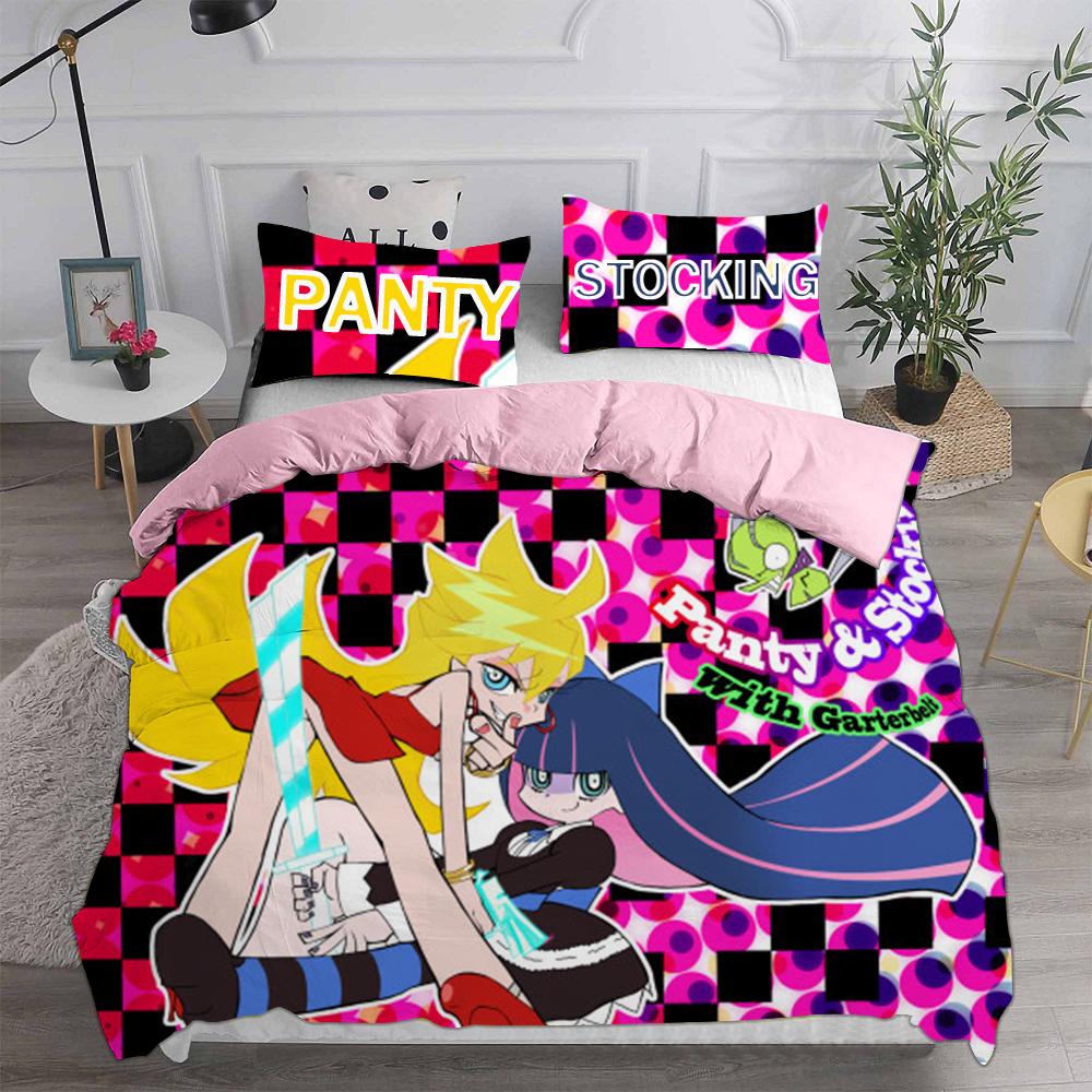 Аниме Постельный набор Panty & Stocking with Garterbelt - Одеяло Пододеяльник и Наволочка - Набор из 2-3 предметов для детей и взрослых