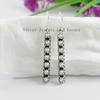 Sterling Silver Freshwater Pearl Bar Earrings: Handmade Dangle Earrings