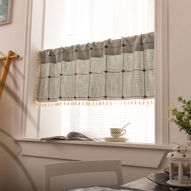 1PC Rod Pocket Half Short Curtain Tassels for Cafe Window Door Valance Drape Decor Home Interior Shade Window Drapes Cafe