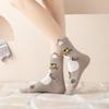 Women's Cute Cartoon Cat Mid-Calf Socks 3D Ears Lucky Cat Cotton Casual Socks