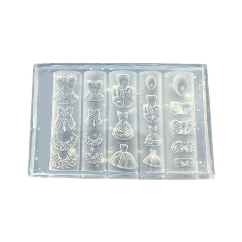 Crystals Clear Silicone Mask Mould for Masquerade Parties and Nail Art Designs