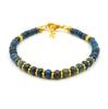 Natural Multi Fire Black Opal Cabochon Bracelet, Gold Accent Beads, Ethiopian Opal Jewelry