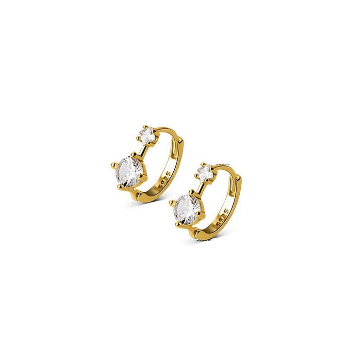 2024 Luxury Zircon Diamond Ear Clips: Niche Design Silver Earrings