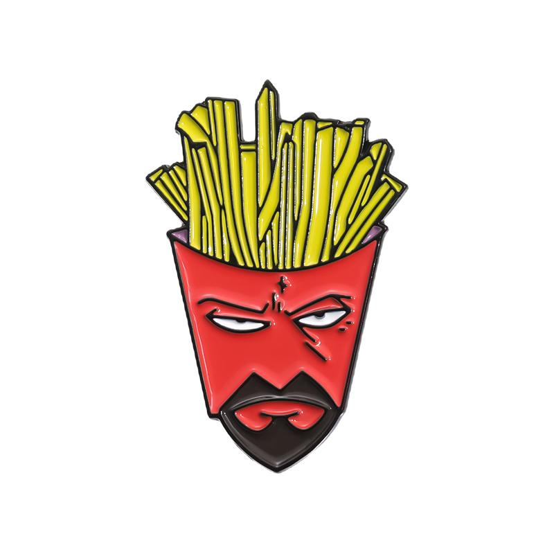 Fast Food Emaille-Pins Custom Animation Comedy Broschen Reversabzeichen Cartoon Lustiger Schmuck Geschenk für Kinder Freunde