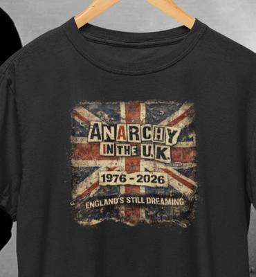 Anarchy In The UK Jubiläums Vintage Punk Rock T-Shirt / Retro Pistols Style T-Shirt