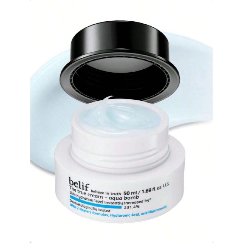 

belif The True Cream Aqua Bomb 50мл, Ежедневный увлажняющий крем с ниацинамидом, Легкий разглаживающий крем для лица с гиалуроновой кислотой и скваланом 50ml