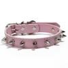 6 Farben cooles Katzen-Hundehalsband, Haustier-Leder, mit Spikes besetzte Halsbänder für kleine, mittelgroße Hunde und Katzen