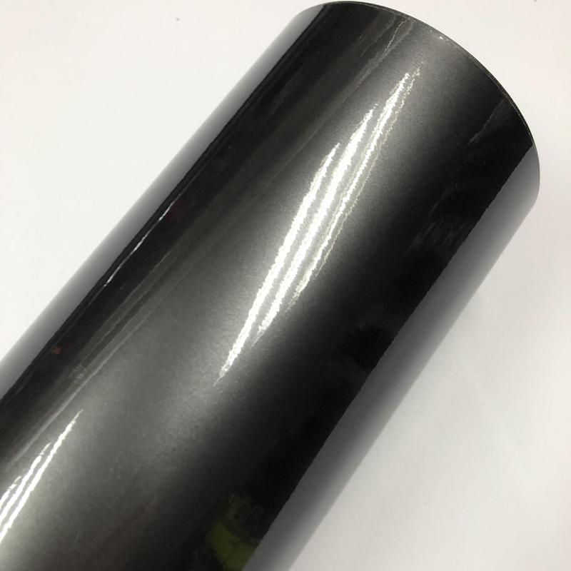 Gloss Metallic Gunmetal Vinyl Wrap Candy Glossy Grey Car Film Sticker With Air Bubble Auto Motorcycle Wrapping Covering Foil