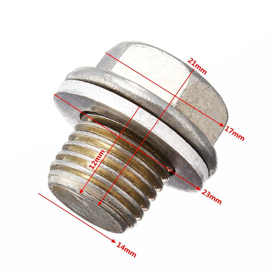 2pcs Engine Oil Pan Drain Bolt Plug W/ Washer #90009-R70-A00 For Acura for Honda Accord