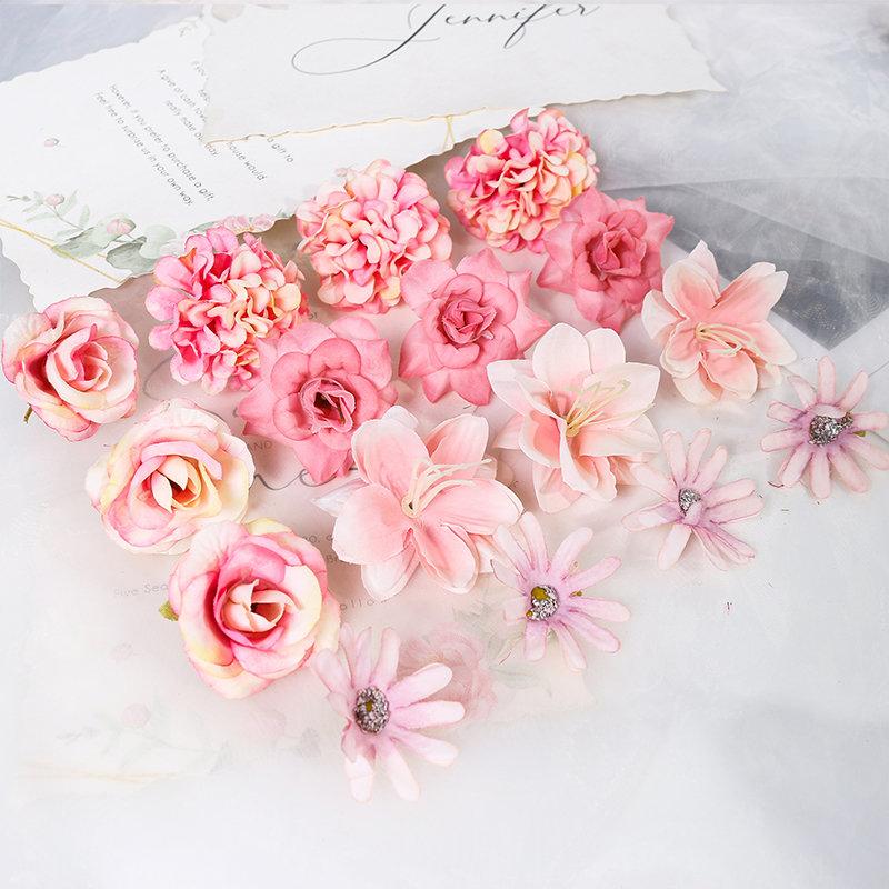 Rose Mixed Artificial Flowers Wedding Marriage Decoration Fake Flower for Home Room Decor DIY Crafts Gifts Garland Accessories