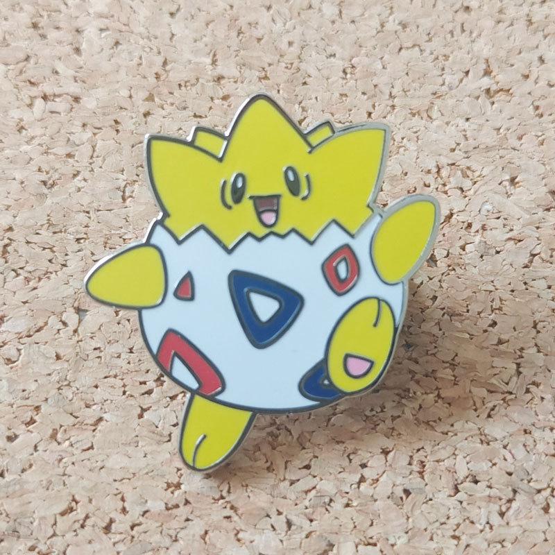 Cute  Eggshell Togepi Enamel Pin Kawaii Pikachu Cartoon Badge Brooch Jacket Lapel Jewelry Anime Fans Gifts