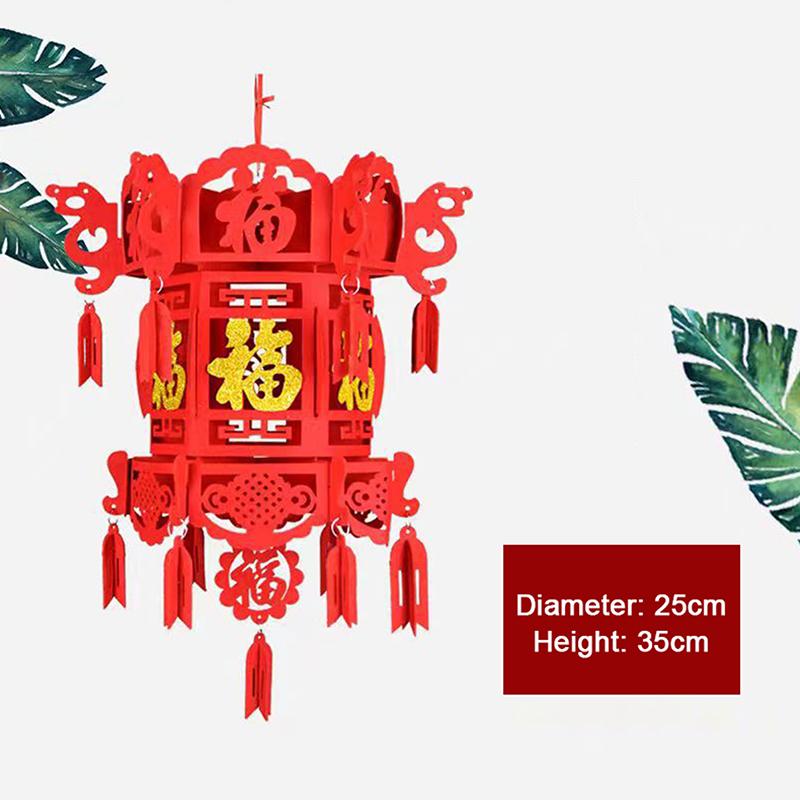 Čínské červené papírové lucerny Festivalové dekorace Oslavné potřeby Vodotěsné Různé velikosti Pro Rok