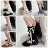 Bow Tie Lace Up Leg Warmers Sweet Ballet Knee High Socks Fashion Women's Stockings  Streetwear