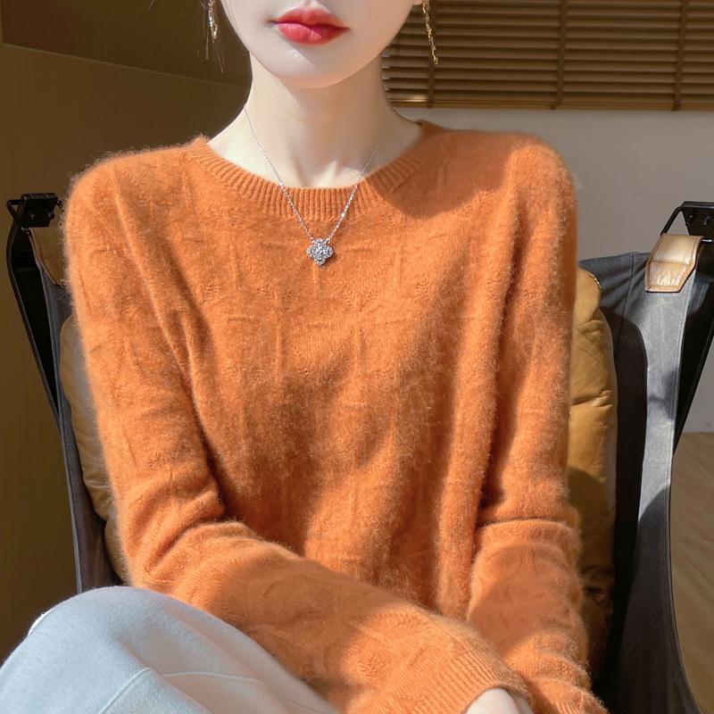 Women's Cashmere Sweater Qinghe Cashmere 30% Cashmere 70% Wool Autumn and Winter Pullover Warm and Fashionable