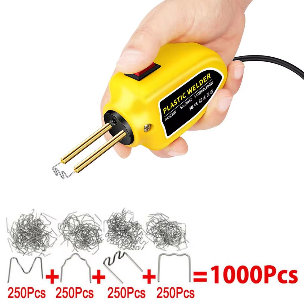 100W Portable Plastic Welder Hot Stapler Plastic Repair Kit Car Bumper Crack Kayak Repair Plastic Welding Machine Soldering Iron