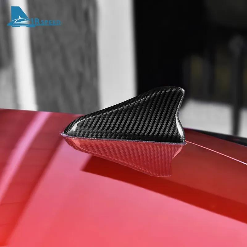 Real Hard Carbon Fiber Trim Cover For Kia Stinger LHD RHD Car Antenna Cover Shark Fin Dry Carbon Cover