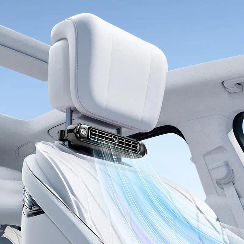 Car Seat Cooling Fan Car Rear Backrest Electric Fan 3 Speed Adjustable Headrest Cooling Air Fan Large 3000mAH Battery For Cars