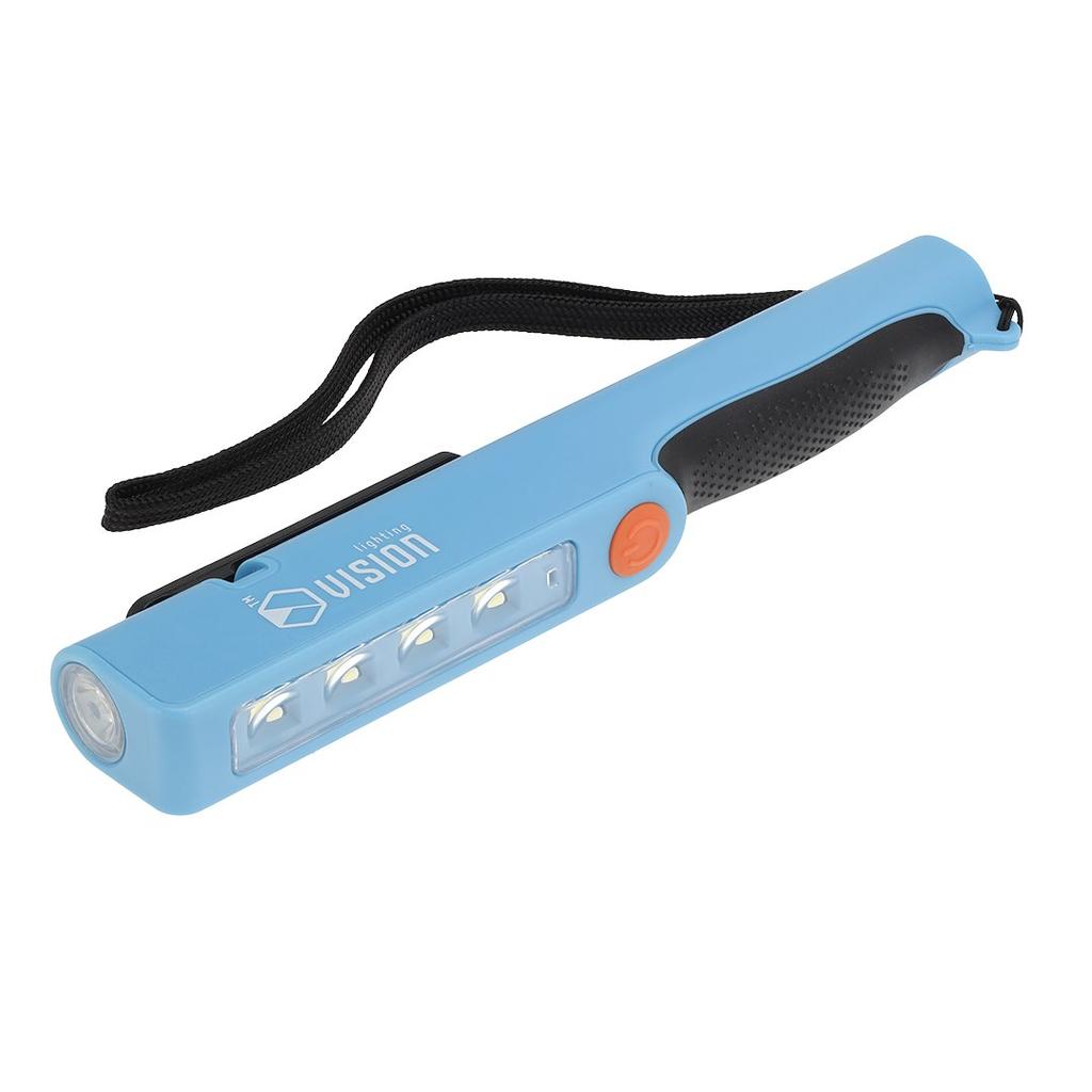 Inspection Workshop Lamp 2W 4x SMD LED 200 Lm + Flashlight 2W SMD LED 150 Lm, Rechargeable, IK07, IP54