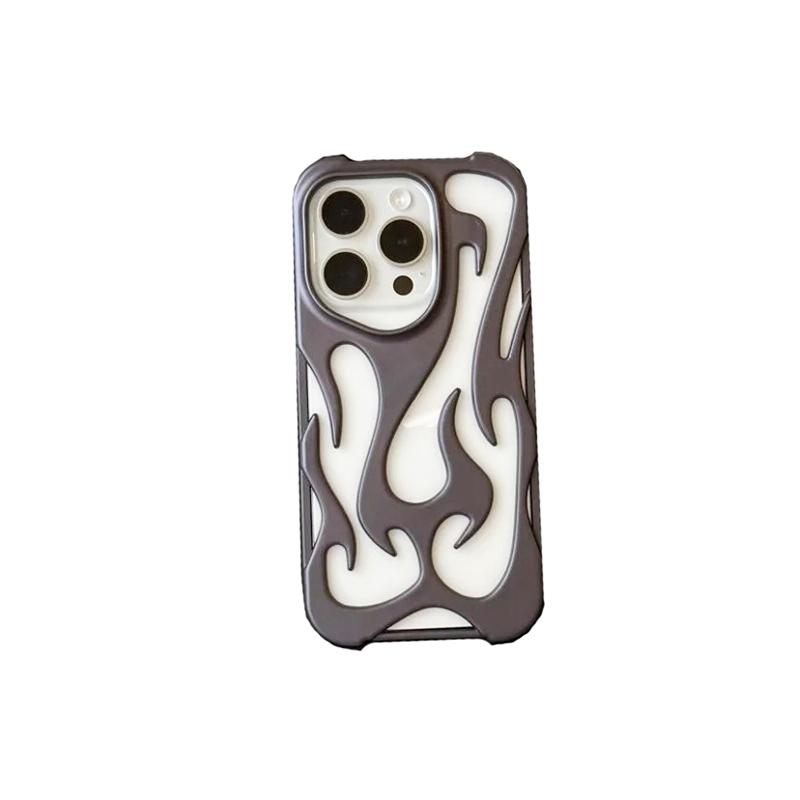 Custodia per Telefono con Design a Fiamma 3D Vuota Per Per Iphone 1 14 13 11 12 17 Air 16 Pro Max 1 Plus Fresca Antiurto Morbida Copertura Posteriore