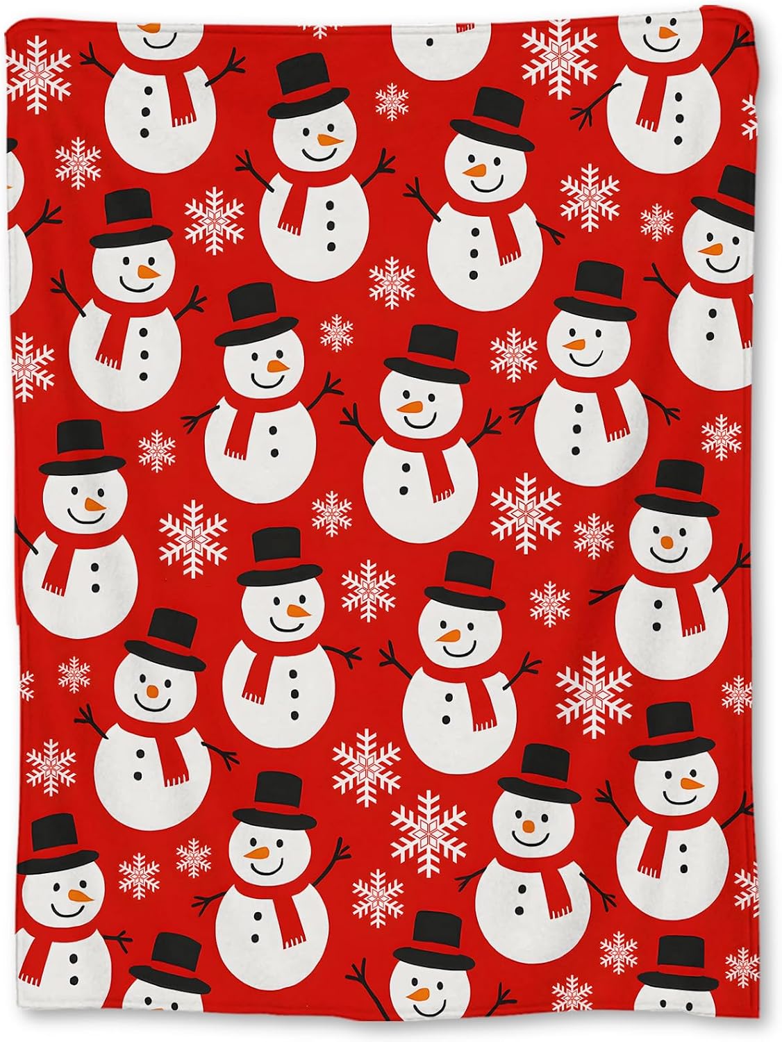 Christmas Snowman Blanket,Soft Lightweight Flannel Cute Snowman & Snowflake Throw Blanket for Couch,Bed,Travel &Home Decor Gifts 75x90cm