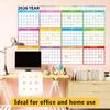 Large 2026-2027 Wall Calendar Dry Erase,MoShining,Yearly Planner 2026-2027,Big Class Calendar,48x32 inch Watercolor Poster Folded,Sturdy Paper Office