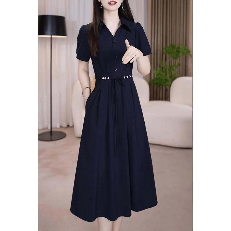 La Chapelle 2026 Summer Elegant A-Line Midi Dress L