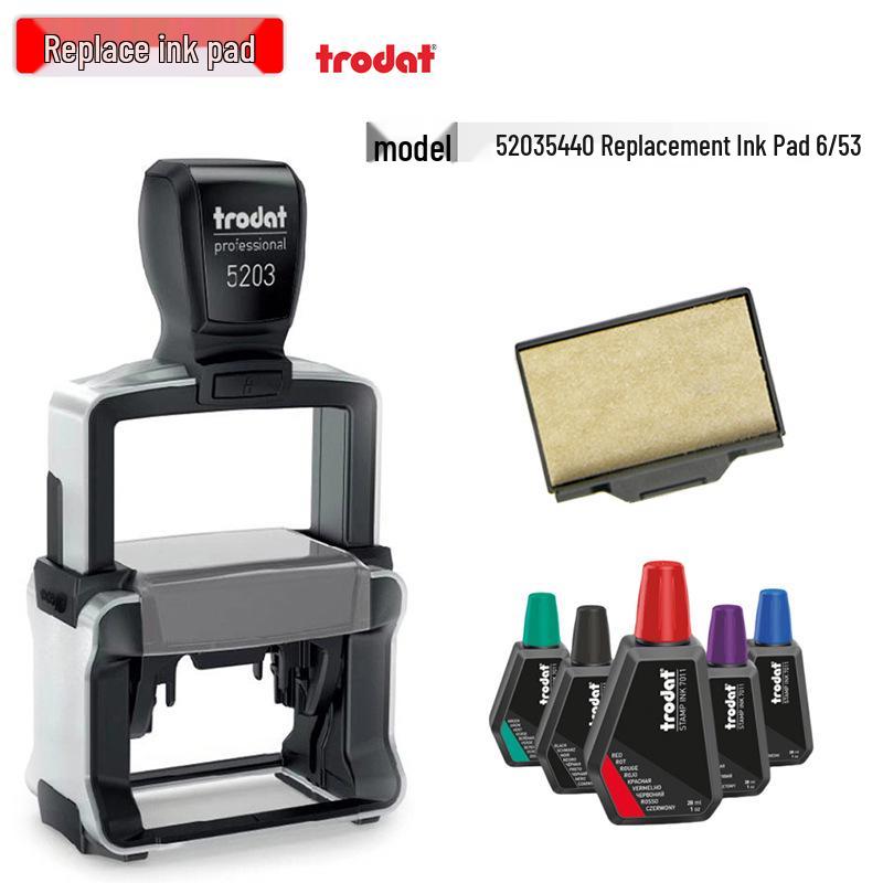 Zhuoda 49x28mm Metal Rotary Self-Inking Date & Custom Text Stamp for File Management