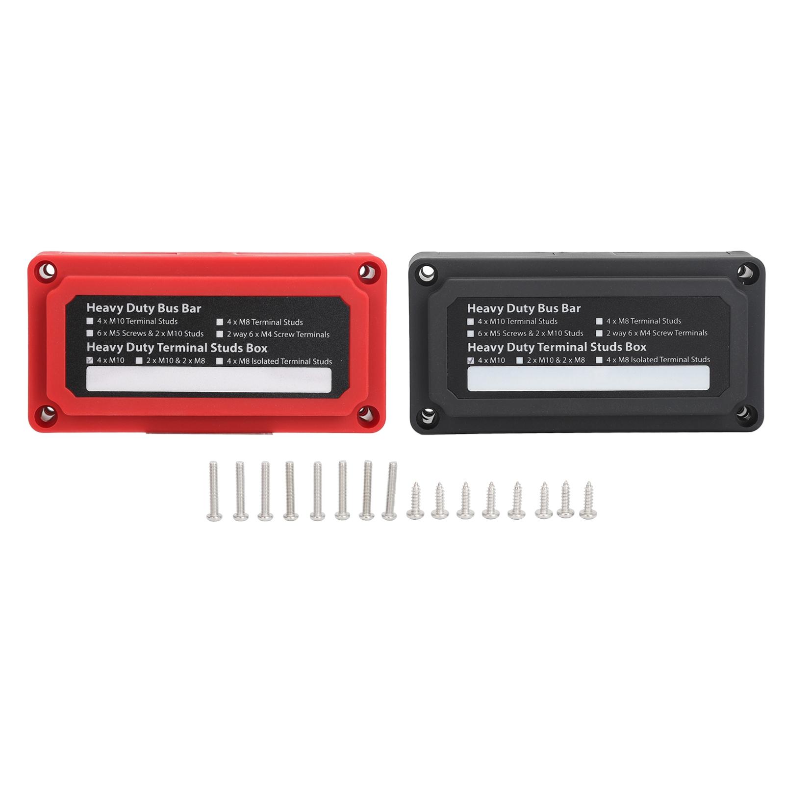 1pair Bus Bar Box 200A 4 X M10 3 8in Studs Busbar Terminal Block for Cars RV Trucks Yachets DC12 to 48V