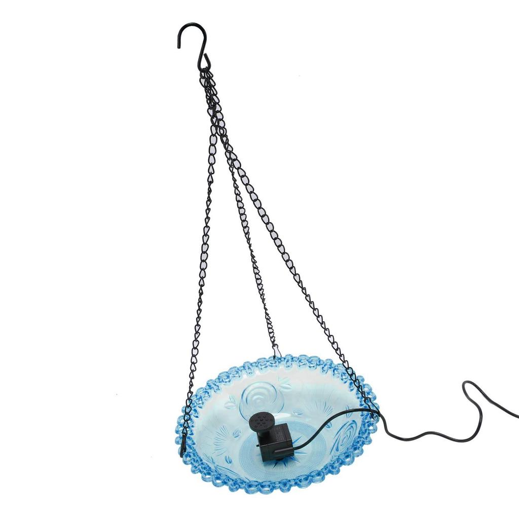 Vogelbad-Brunnen für Außenbereich Kunststoff zum Aufhängen USB-betrieben Kolibri-Futterspender Wasserbrunnen Vogelbad für Gartenhof