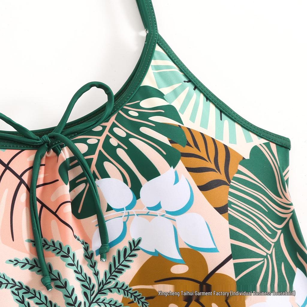 2025 European & American Plus Size Quick-Dry Tankini Swimsuit